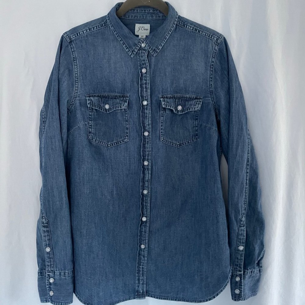 JCrew TALL Western Snap Shirt 8 TALL